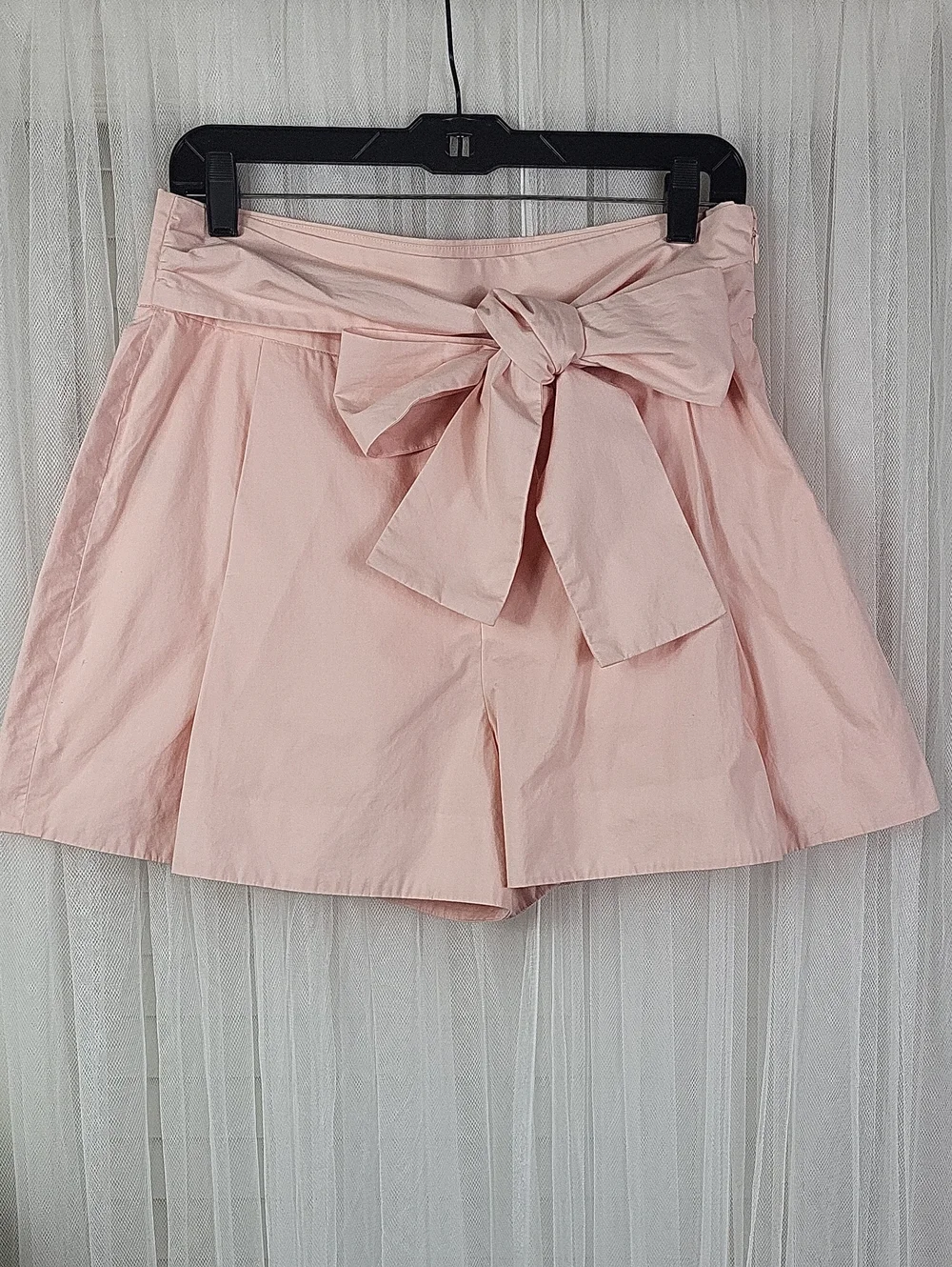 J Crew tie-waist short in cotton‎ poplin/baby pink. Size 10